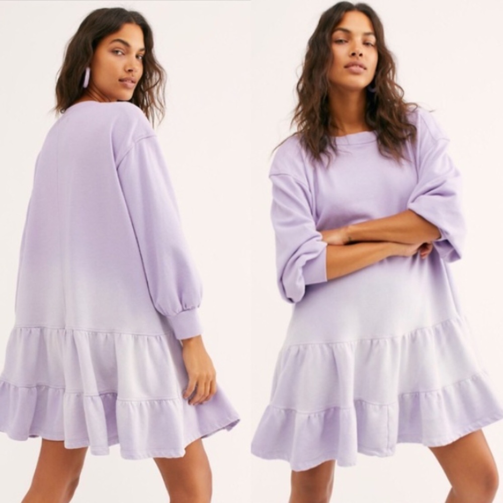Free People Sunny Side Mini Dress Purple